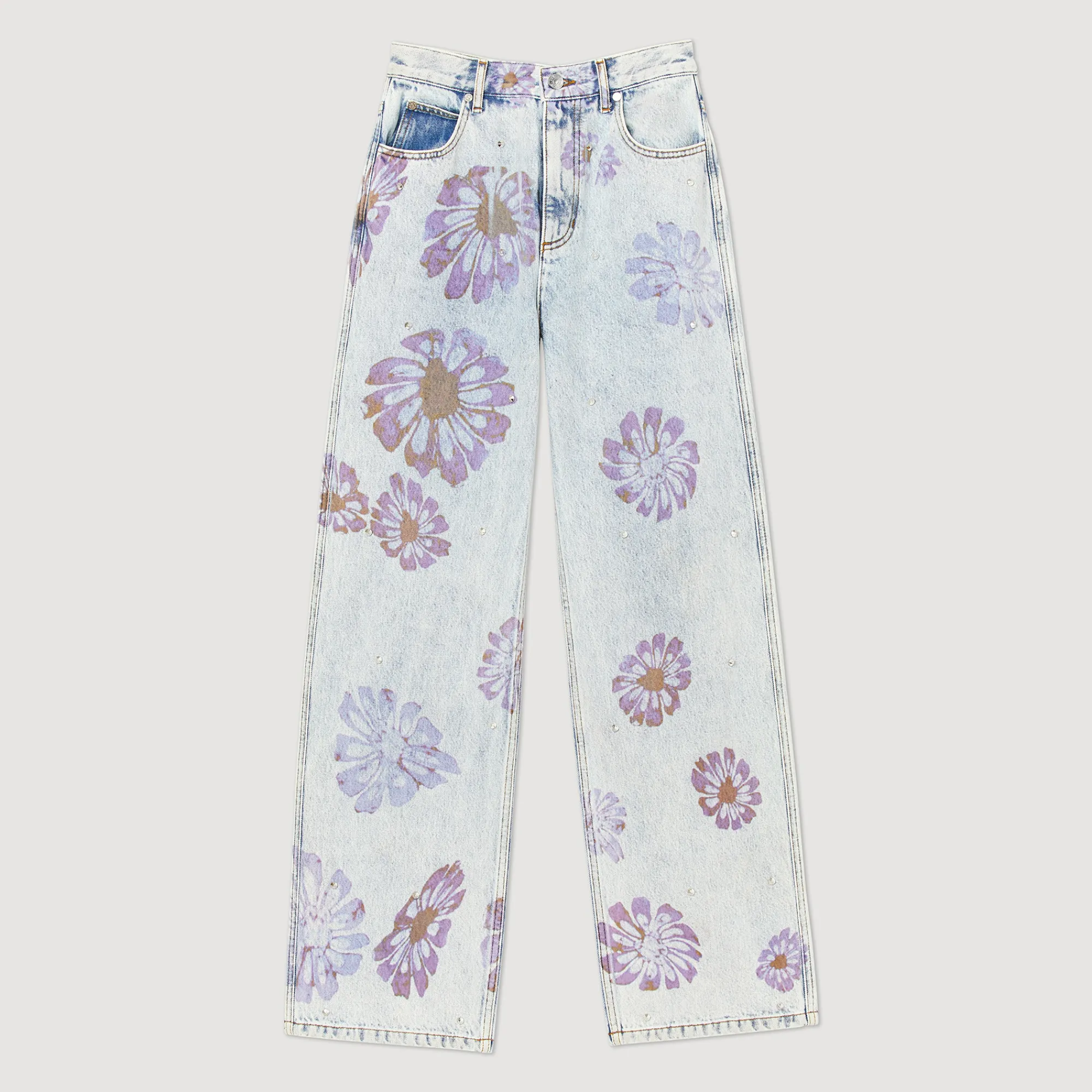 Jeans Con Motivi Floreali>Sandro Paris New