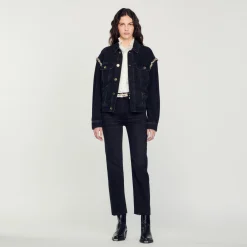 Jeans Dritti A Taglio Vivo>Sandro Paris Shop