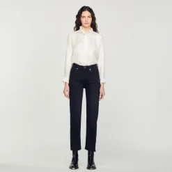 Jeans Dritti A Taglio Vivo>Sandro Paris Shop