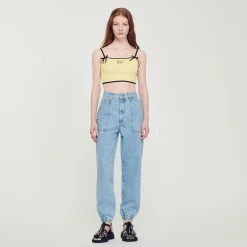 Jeans In Denim Delave>Sandro Paris Shop