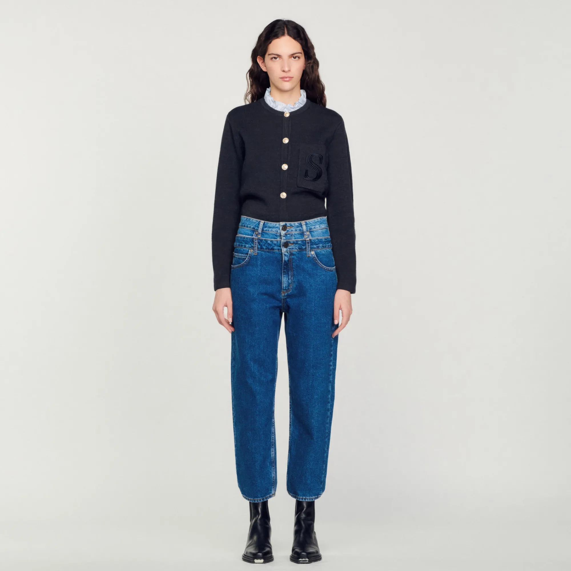 Jeans Trompe L'Oeil Linea Mom>Sandro Paris New