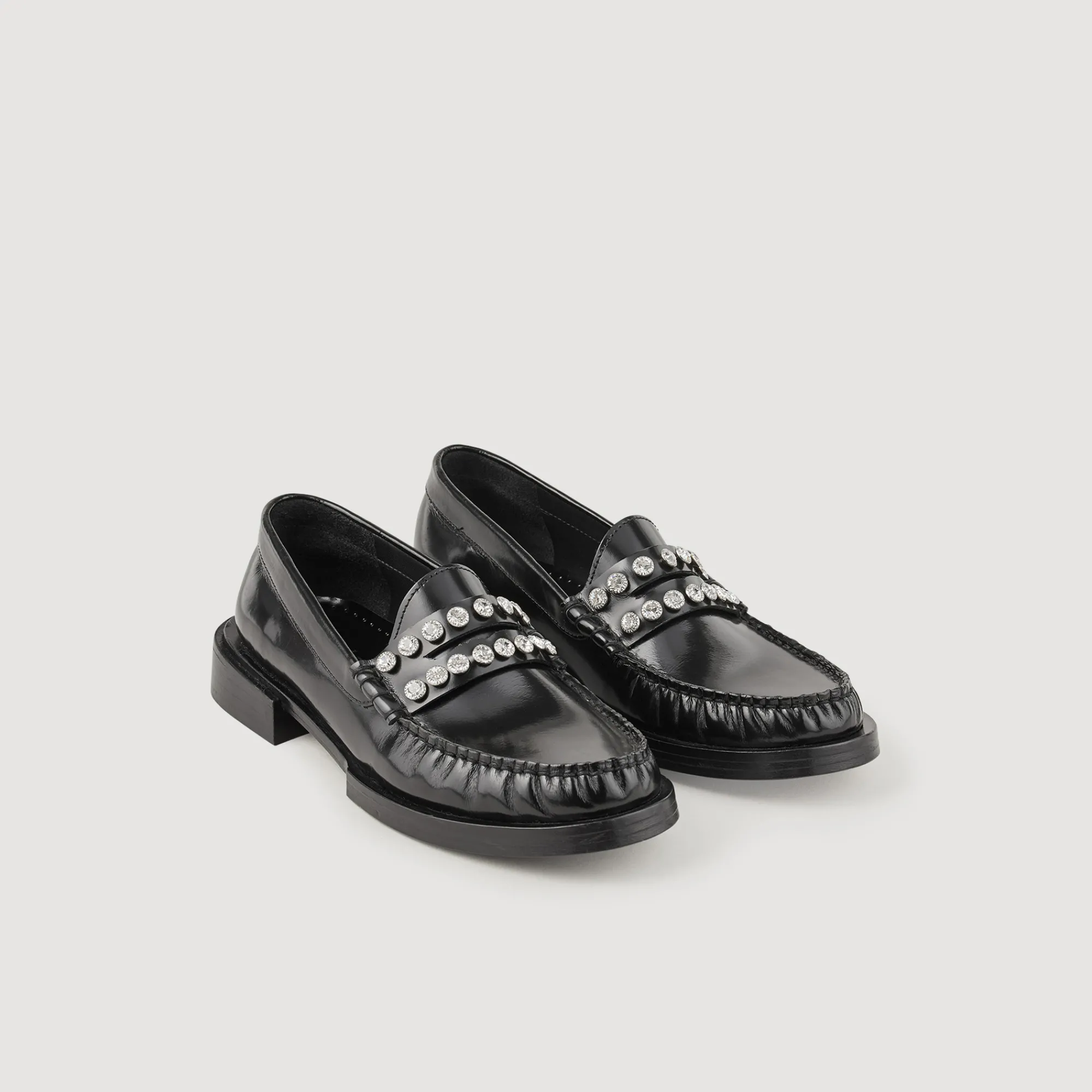 Mocassini In Pelle Con Strass>Sandro Paris Store