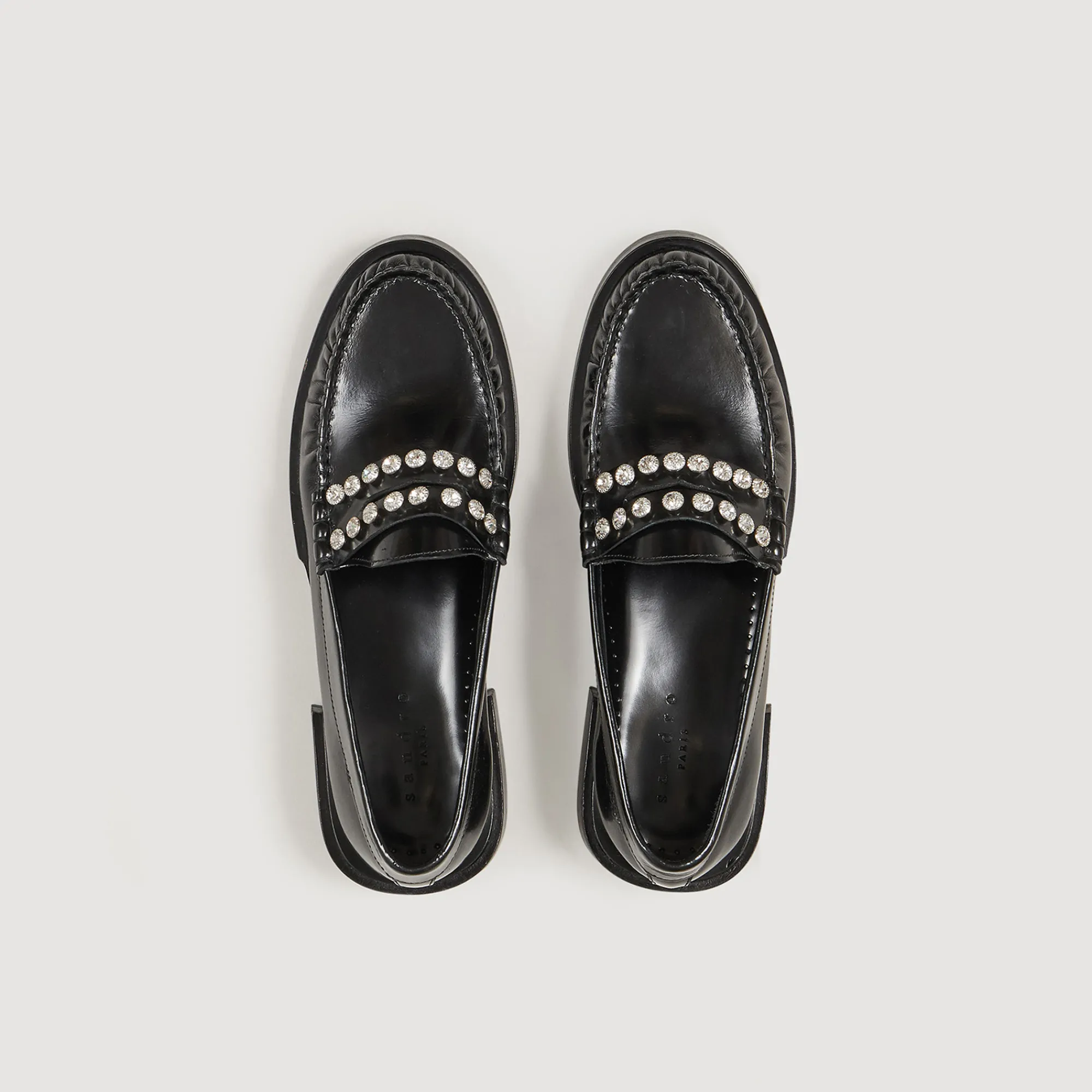 Mocassini In Pelle Con Strass>Sandro Paris Store