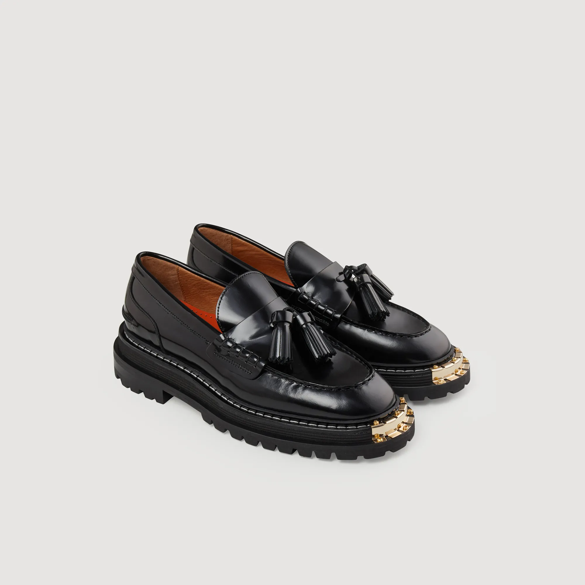 Mocassini In Pelle Con Suola Spessa>Sandro Paris Clearance