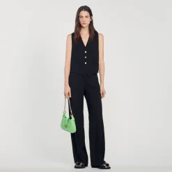 Pantaloni A Gamba Larga>Sandro Paris Outlet