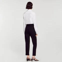 Pantaloni Classici A Vita Alta><noscript><img width=
