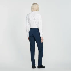 Pantaloni Da Completo In Lana Stretch><noscript><img width=