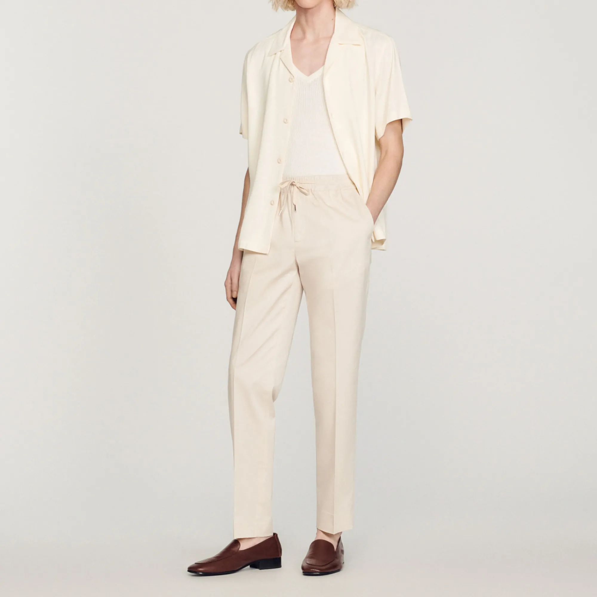 Pantaloni Dritti Elasticizzati>Sandro Paris Fashion