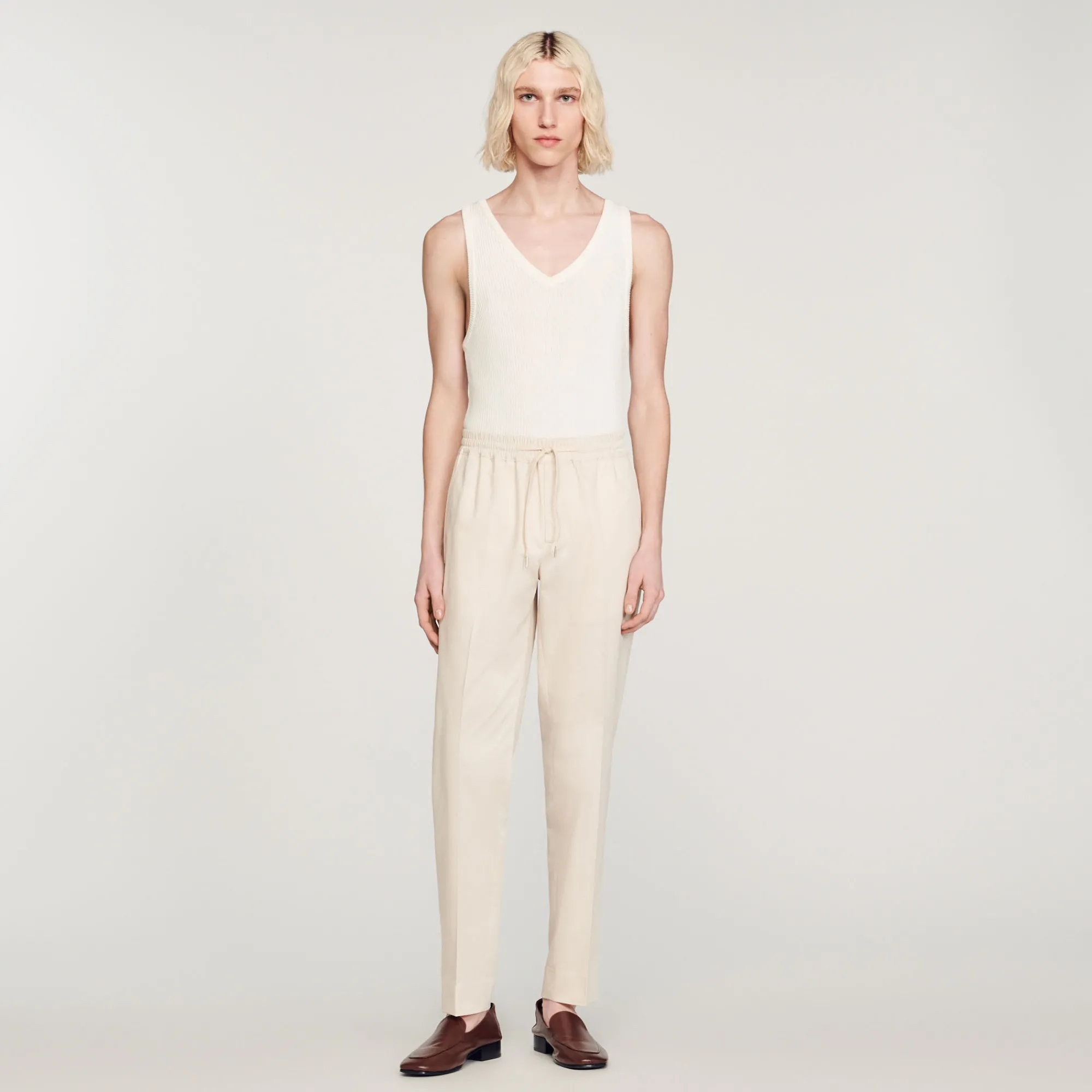 Pantaloni Dritti Elasticizzati>Sandro Paris Fashion