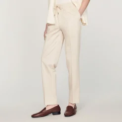 Pantaloni Dritti Elasticizzati><noscript><img width=