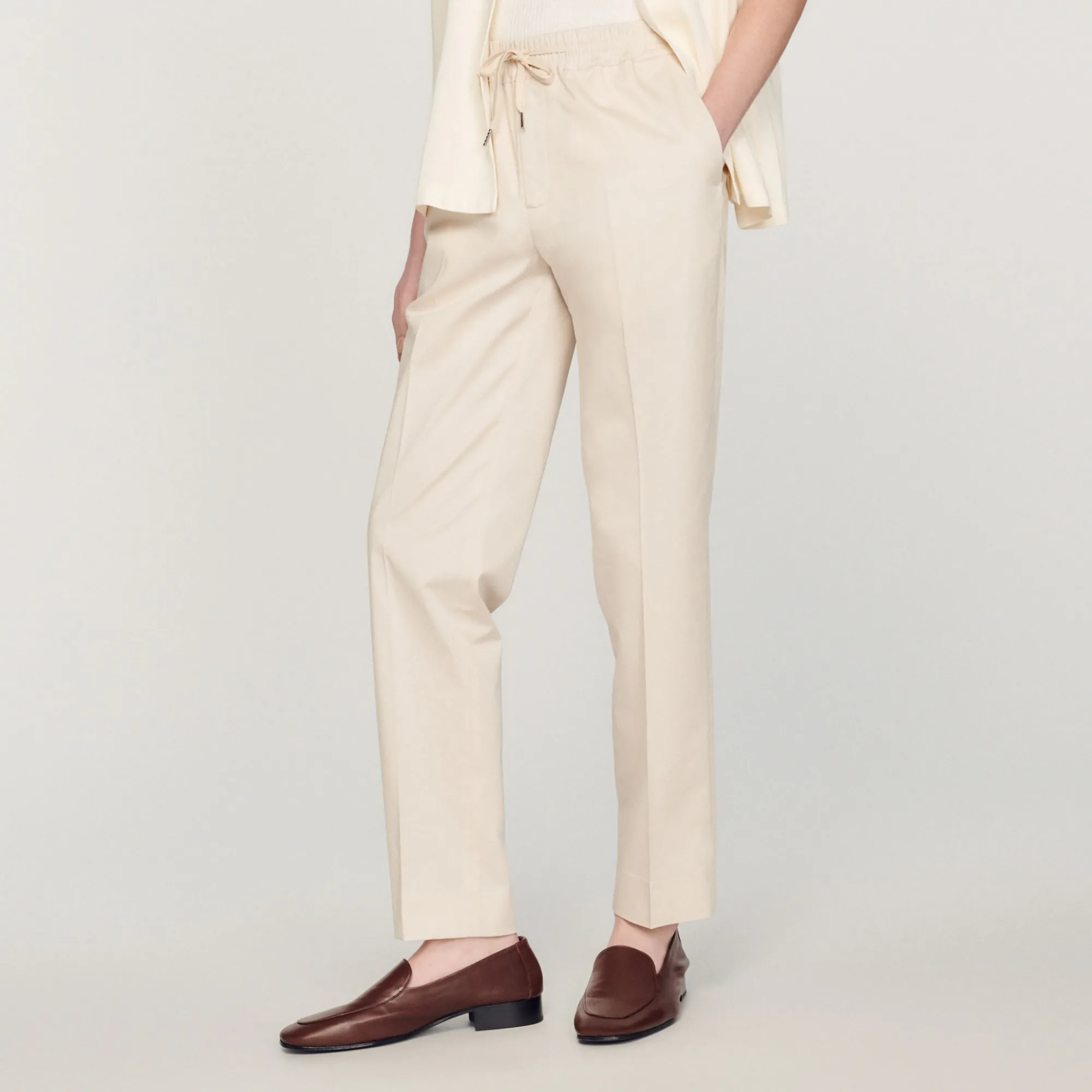 Pantaloni Dritti Elasticizzati>Sandro Paris Fashion