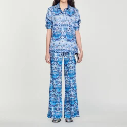 Pantaloni Fluidi Con Stampa Foulard>Sandro Paris Online