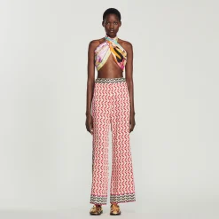 Pantaloni Fluidi Con Stampa Stelle>Sandro Paris Store