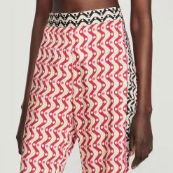 Pantaloni Fluidi Con Stampa Stelle><noscript><img width=