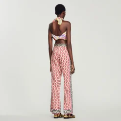 Pantaloni Fluidi Con Stampa Stelle><noscript><img width=