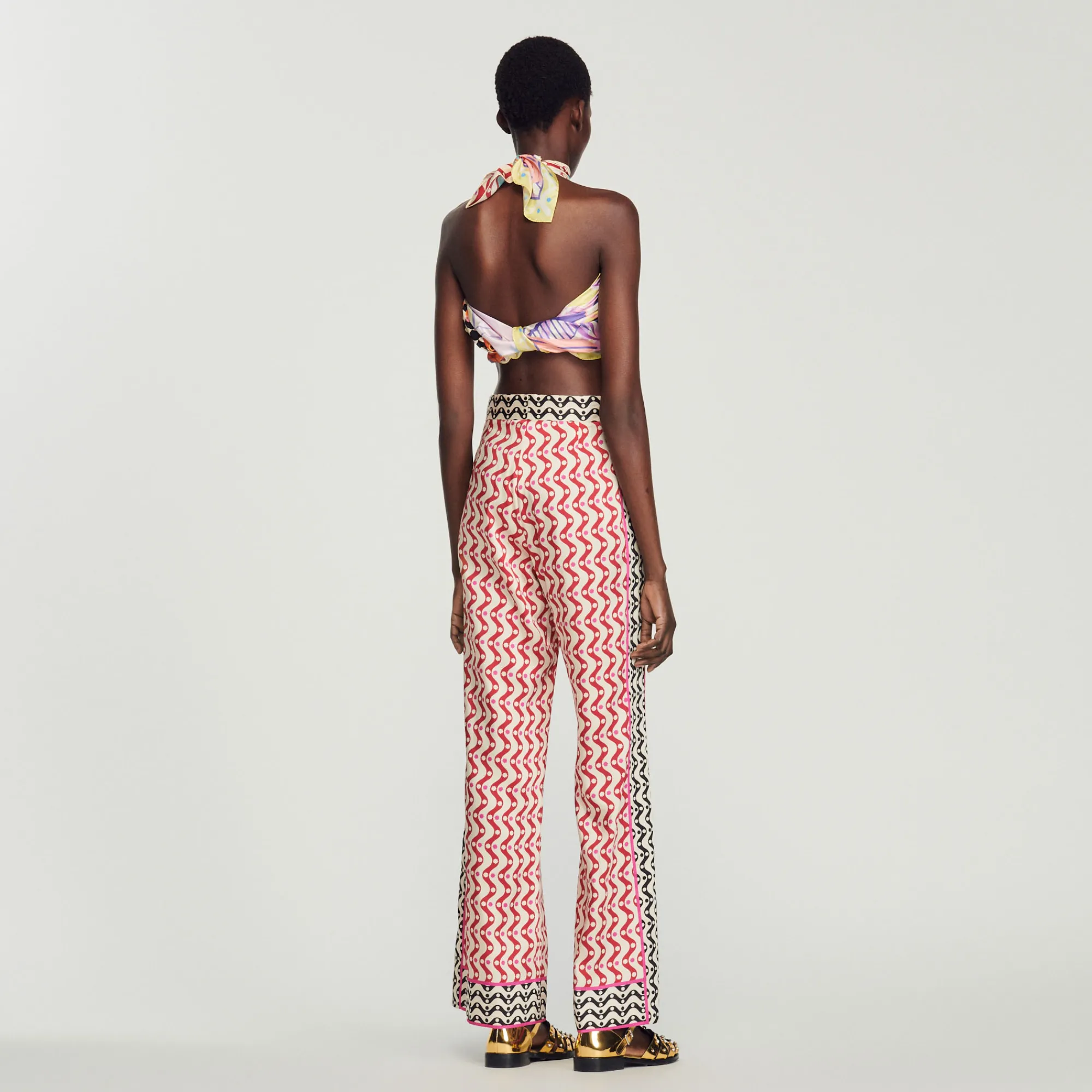 Pantaloni Fluidi Con Stampa Stelle>Sandro Paris Store