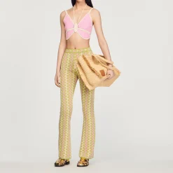Pantaloni In Maglia A Motivi>Sandro Paris New