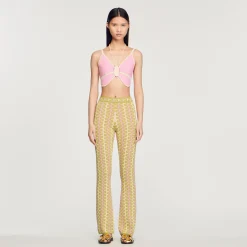 Pantaloni In Maglia A Motivi>Sandro Paris New