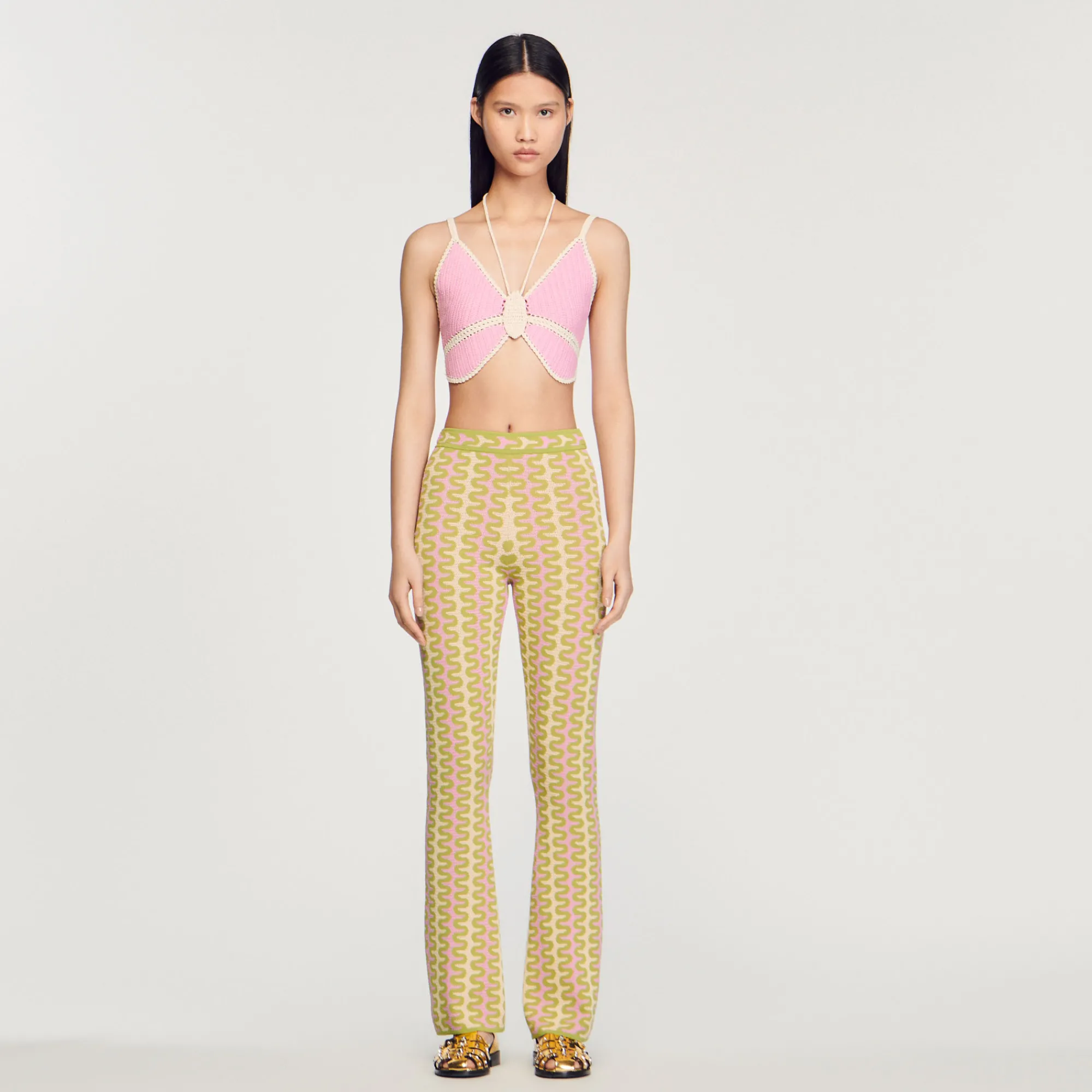Pantaloni In Maglia A Motivi>Sandro Paris New