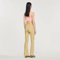 Pantaloni In Maglia A Motivi><noscript><img width=
