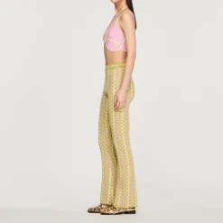 Pantaloni In Maglia A Motivi><noscript><img width=
