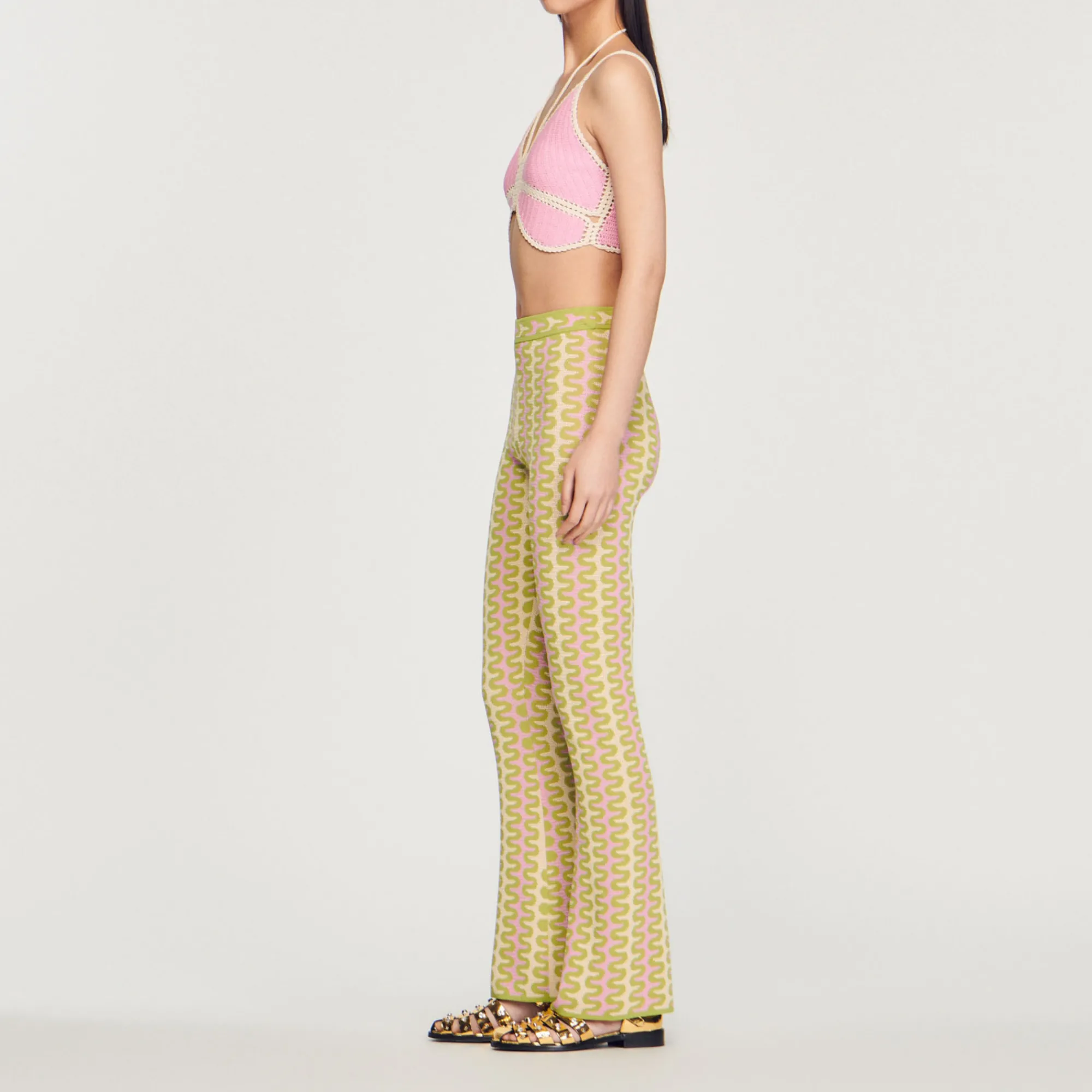 Pantaloni In Maglia A Motivi>Sandro Paris New