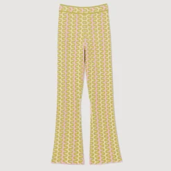 Pantaloni In Maglia A Motivi><noscript><img width=