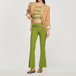 Pantaloni In Maglia Metallizzata>Sandro Paris Shop