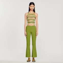 Pantaloni In Maglia Metallizzata>Sandro Paris Shop