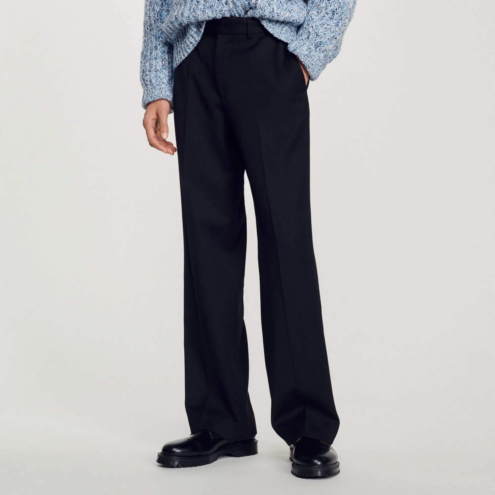 Pantaloni In Misto Lana>Sandro Paris Shop