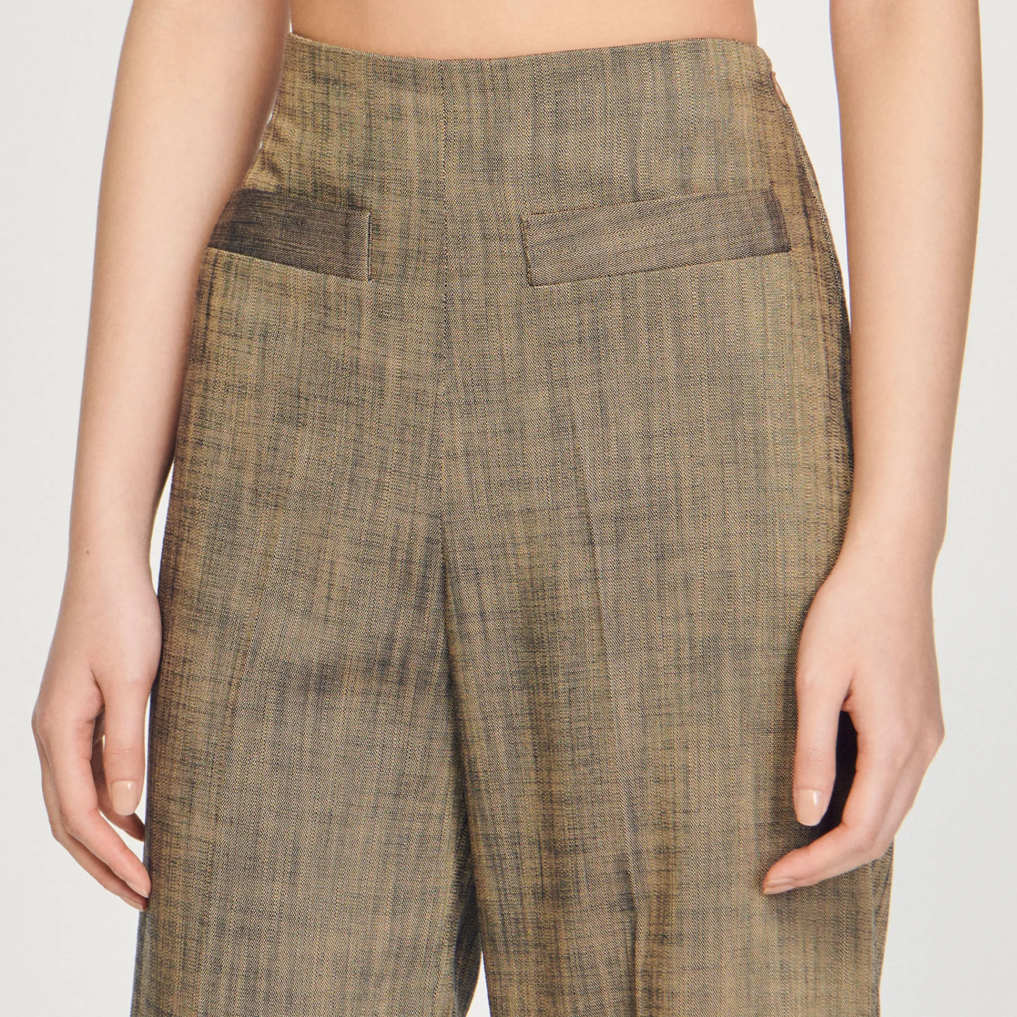 Pantaloni Larghi A Vita Alta>Sandro Paris Fashion