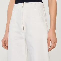 Pantaloni Larghi In Tela><noscript><img width=