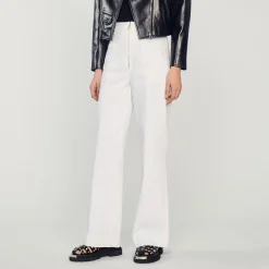 Pantaloni Larghi In Tela><noscript><img width=