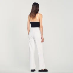 Pantaloni Larghi In Tela><noscript><img width=