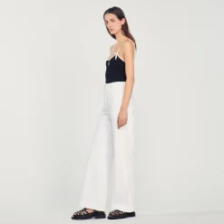 Pantaloni Larghi In Tela><noscript><img width=