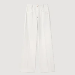Pantaloni Larghi In Tela><noscript><img width=