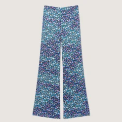 Pantaloni Satinati Con Stampa Floreale><noscript><img width=