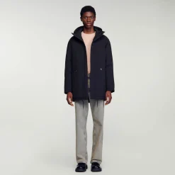 Parka In Tessuto Tecnico Felpato>Sandro Paris Hot