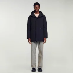 Parka In Tessuto Tecnico Felpato>Sandro Paris Hot