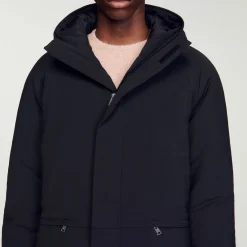 Parka In Tessuto Tecnico Felpato><noscript><img width=