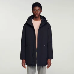 Parka In Tessuto Tecnico Felpato><noscript><img width=