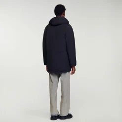 Parka In Tessuto Tecnico Felpato><noscript><img width=