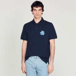 Polo Con Ricamo Floreale><noscript><img width=