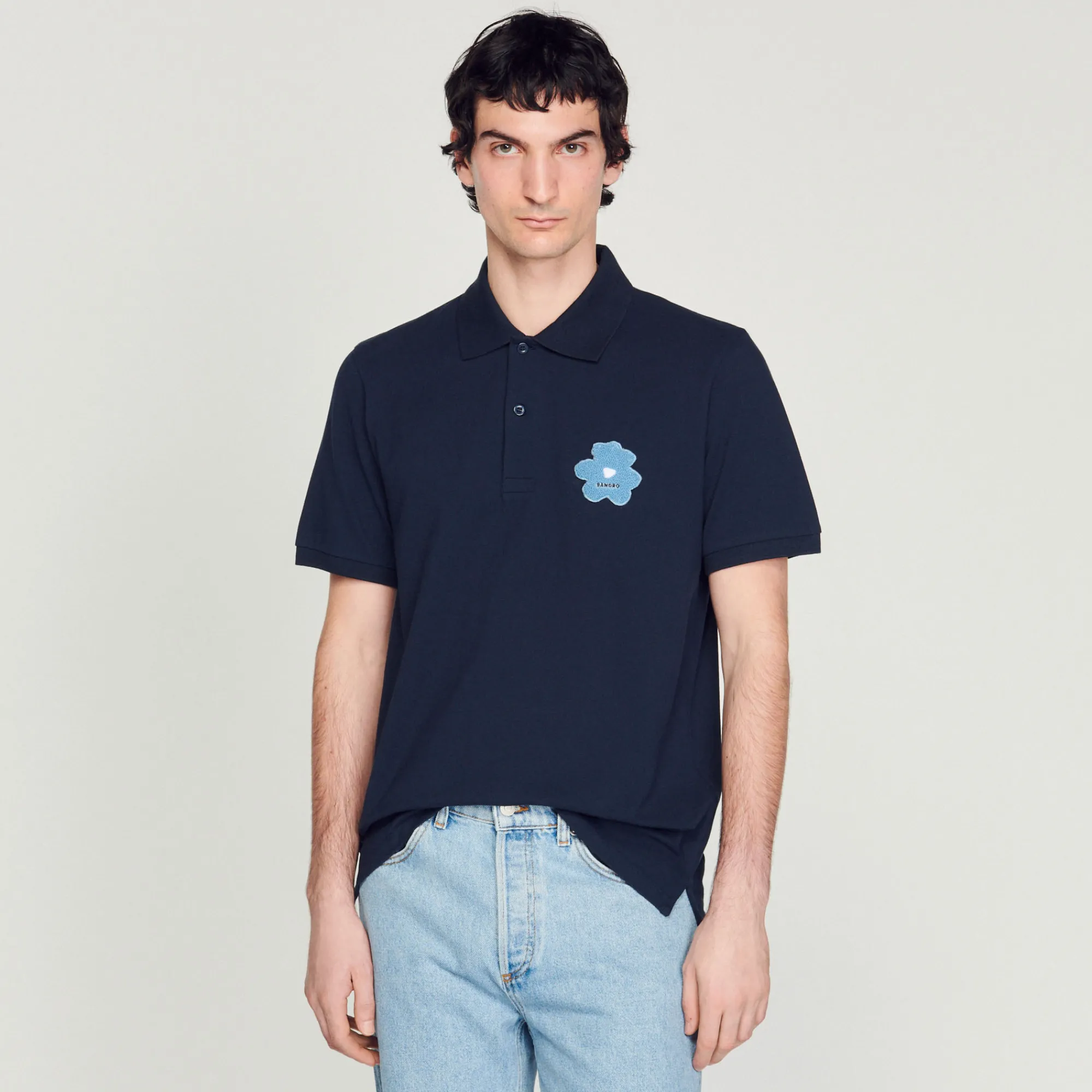 Polo Con Ricamo Floreale>Sandro Paris Cheap