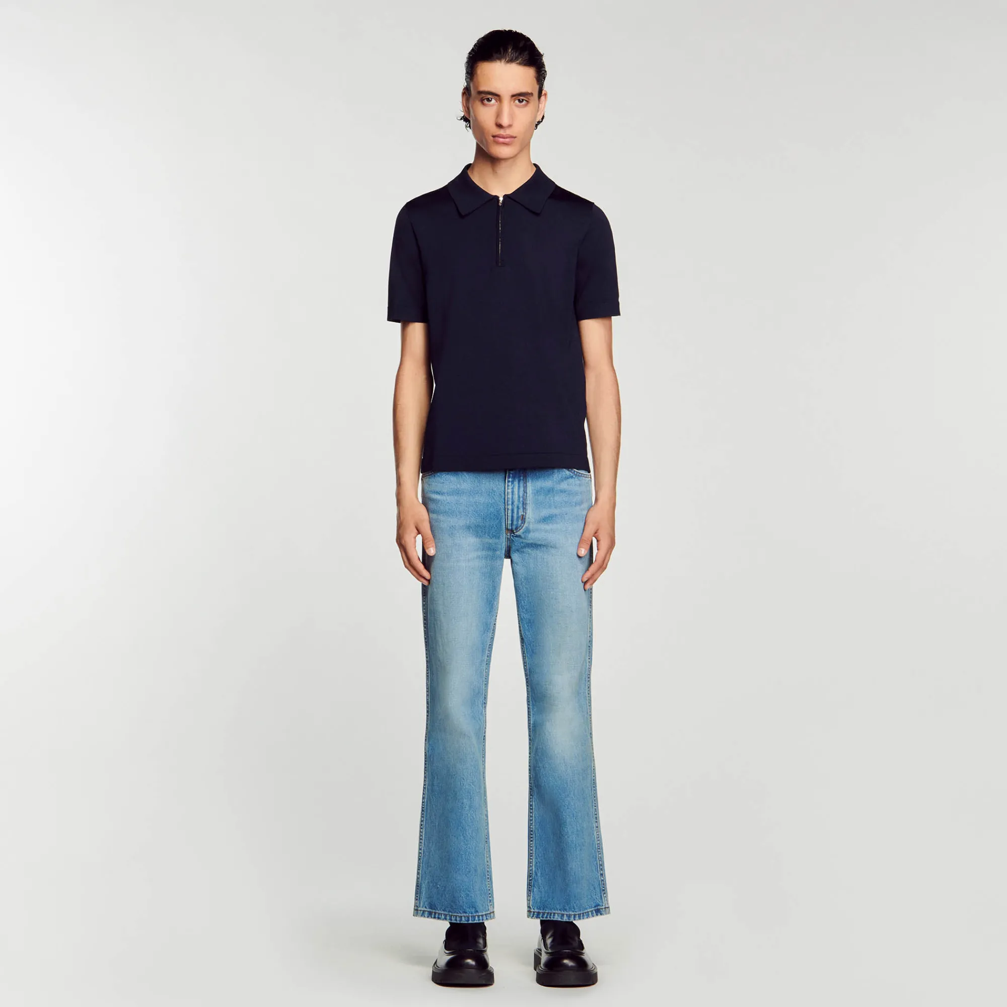 Polo In Maglia Con Collo A Zip>Sandro Paris Discount