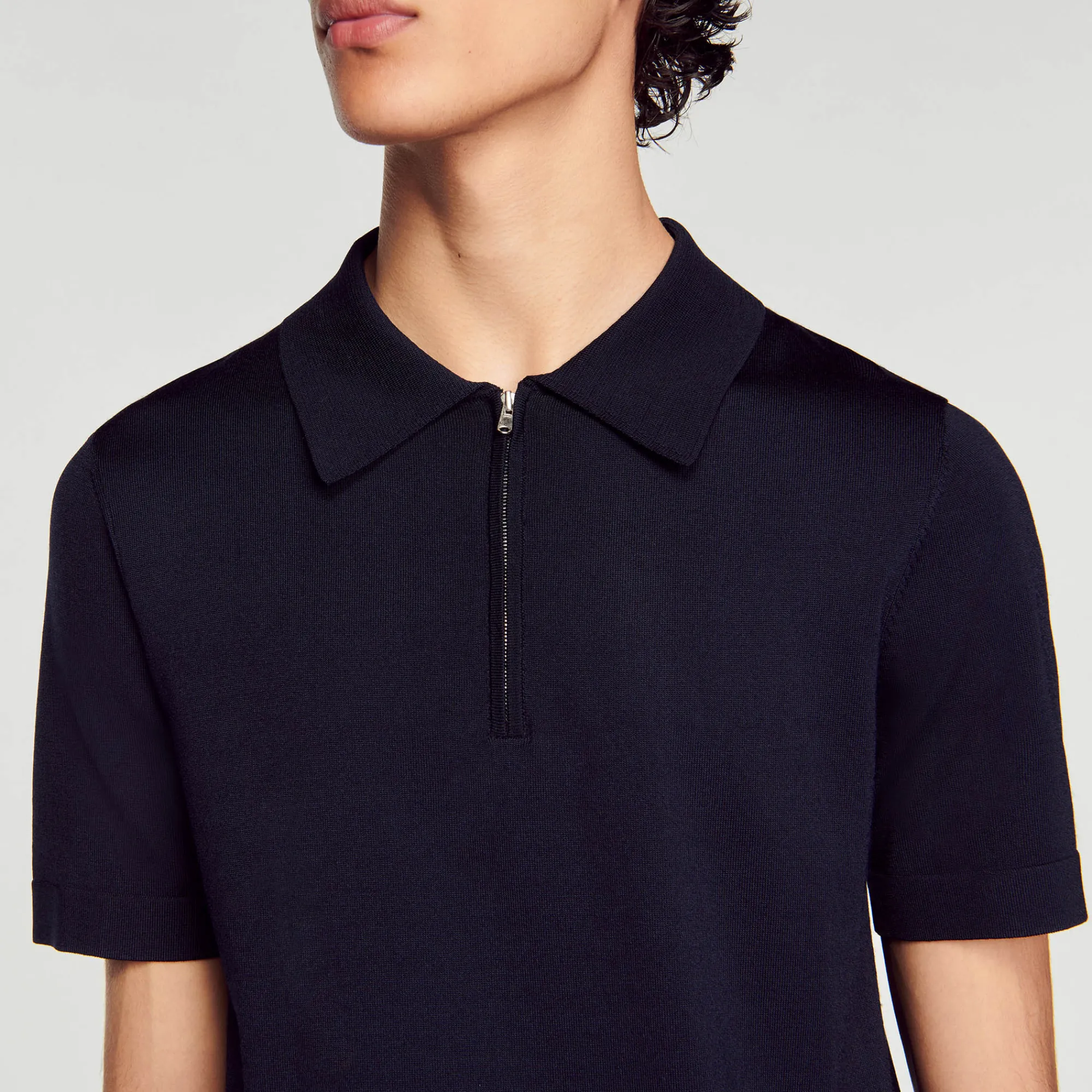 Polo In Maglia Con Collo A Zip>Sandro Paris Discount