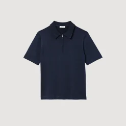 Polo In Maglia Con Collo A Zip><noscript><img width=