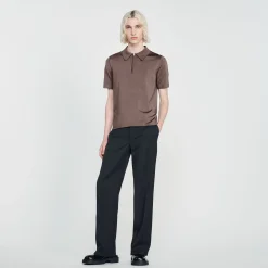 Polo In Maglia Con Collo A Zip>Sandro Paris Fashion