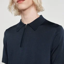 Polo In Maglia Con Collo A Zip><noscript><img width=