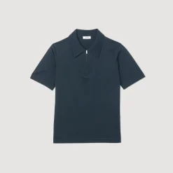 Polo In Maglia Con Collo A Zip><noscript><img width=